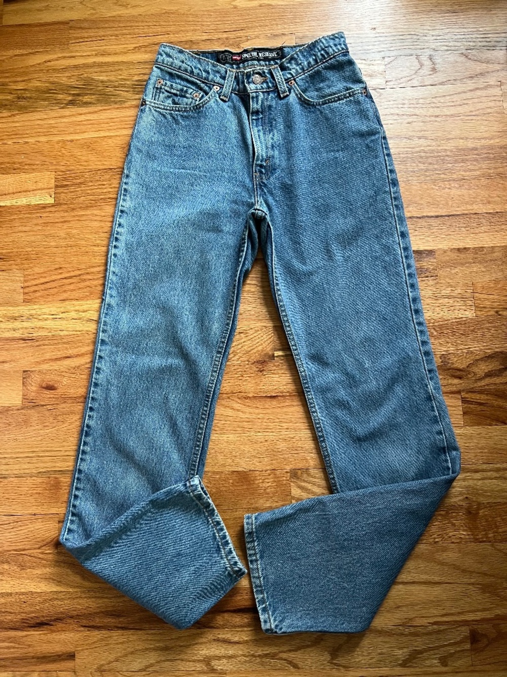 Vintage Levi’s Special Reserve 507 slim-fit tap.leg 100% cotton Women 7jr. USA!